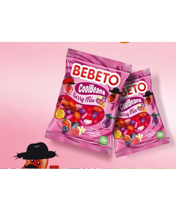 Photo Bonbons Cool Beans – Berry Mix – Fabriqué avec du Vrai Jus de Fruit – Bebeto – Halal – Sachet 60gr - Bebeto