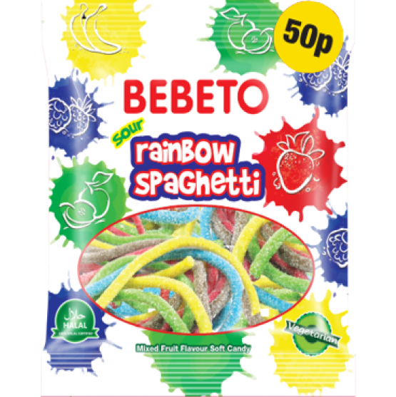 Photo Rainbow Spaghetti – Bebeto – Halal – Sachet 80gr - Bebeto