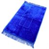 Photo Grand tapis épais antidérapant avec motif Arabesque – Bleu -