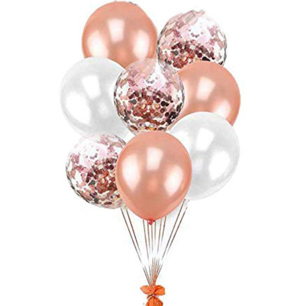 Photo Pack de Ballons décoration rose Aid Moubarak “Rose et Blanc” -