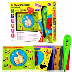 le stylo intelligent : joue et apprend avec plus de 100 cartes illustrées bilingues (français/arabe)